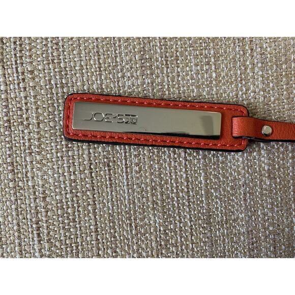 JOE's Jeans, Addison Laser-Cut Crossbody Canvas Faux Leather Satchel Coral bag - Picture 6 of 10